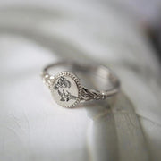 Sterling Silver Hummingbird Ring Bird and Flower Ring Bird Ring