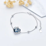 Sterling Silver Heart Urn Bracelet for Ashes Engraved With I Love You Forever