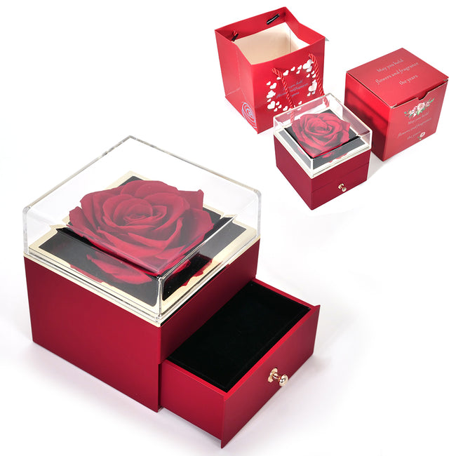 Forever Eternal Flower Rose Flower Jewelry Box Valentines Gift Christm–  romanticwork