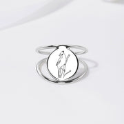 Sterling Silver Red Cardinal Bird Ring "Our Love Never Dies" Gifts for Women Mom