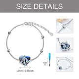 Sterling Silver Heart Urn Bracelet for Ashes Engraved With I Love You Forever