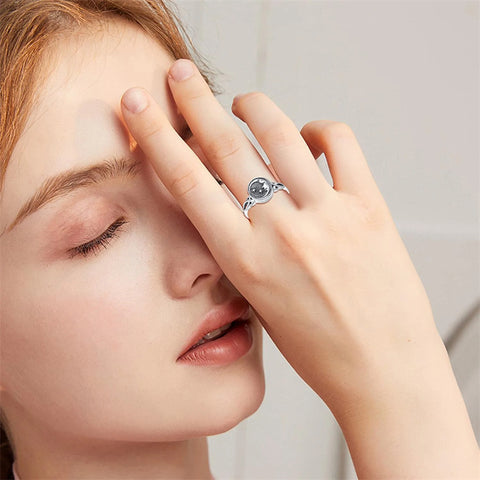 Sterling Silver Moon and Star Urn Ring for Ashes