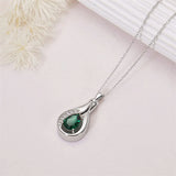 Sterling Silver Cubic Zirconia Tear Dangle Urn Necklace for Ashes