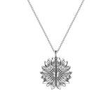 Sterling Silver Personalized Photo Sunflower Necklace
