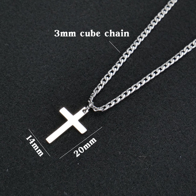 Cross Necklace 3mm Cuban Chain Necklace For Man Cross