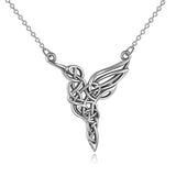 Hummingbird Necklace Sterling Silver Celtic Knot Pendant Viking Jewelry Gifts for Women Mom Her