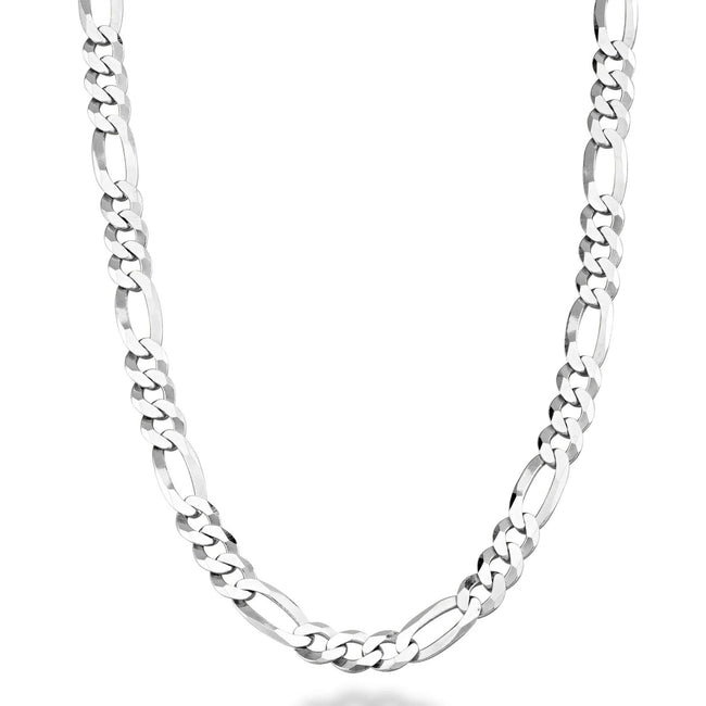 Solid 925 Sterling Silver Figaro Chain Necklace For Men And Women