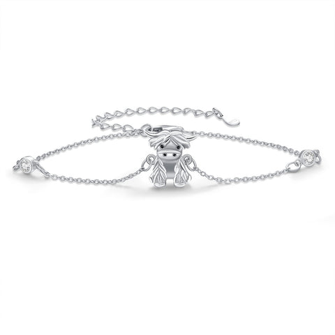 Sterling Silver Highland Cow Bracelet