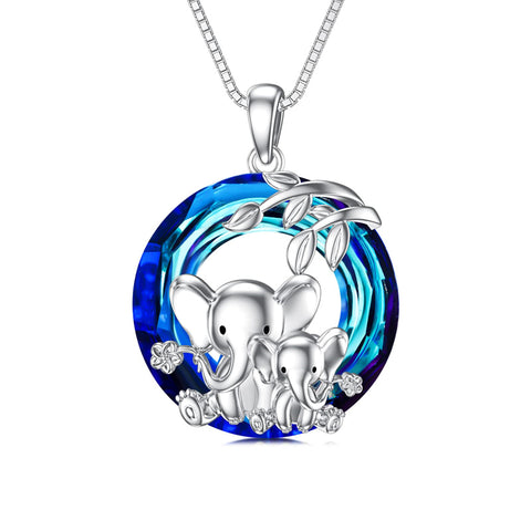 Sterling Silver Crystal Elephant Pendant Necklace