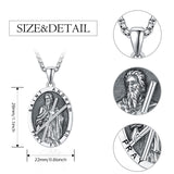 925 Sterling Silver Patron Saint Medals | Amulet Necklace Protection Jewelry for Men with 2.5mm 22"+2" Chain