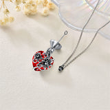 Sterling Silver Birthstone Birth Flower Crystal Urn Necklace for Ashes