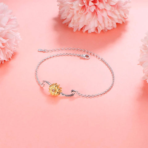 Sterling Silver Forever in My Heart CZ Cremation Urn Locket Memorial Ashes Holder Bangle Urn Keepsake Bracelet