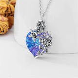 Sterling Silver Birthstone Birth Flower Crystal Urn Necklace for Ashes