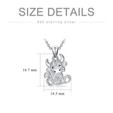Sterling Silver Highland Cow Pendant Necklace