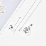 Sterling Silver Moonstone Urn Necklace for Ashes