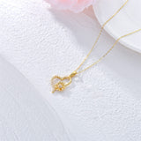 Solid 14K Gold Sunflower Heart Necklace for Women Real Gold Flower Necklace You are May Sunshine Necklace