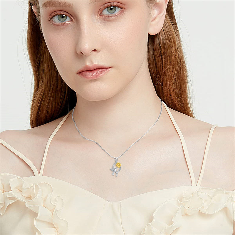 Sterling Silver Hummingbird Pendant Necklace for Women Girls