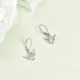 Sterling Silver Highland Cow Leverback  Earrings