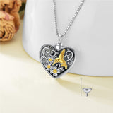 Sterling Silver Heart Hummingbird  Urn Necklace for Ashes