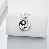 Sterling Silver Yin Yang Sun Moon Mountain Tree of Life Couple Necklaces