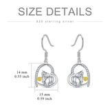 Sterling Silver Highland Cow  Dangle Earrings