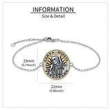 Santa Muerte Bracelet 925 Sterling Silver Death Charm Jewelry For Women