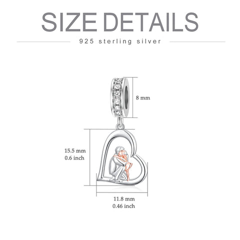 Sterling Silver Father Daughter Charm Beads