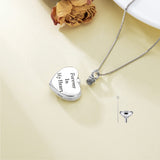 Sterling Silver Heart Hummingbird  Urn Necklace for Ashes