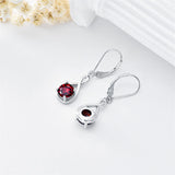 Dangle Drop Infinity Earrings 925 Sterling Silver Leverback Birstone Earrings 18K White Gold Jewelry for Women Girls