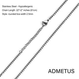 925 Sterling Silver Patron Saint Medals | Amulet Necklace Protection Jewelry for Men with 2.5mm 22"+2" Chain