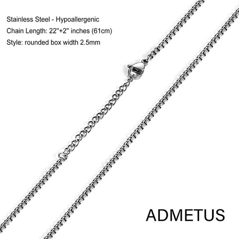 925 Sterling Silver Patron Saint Medals | Amulet Necklace Protection Jewelry for Men with 2.5mm 22"+2" Chain
