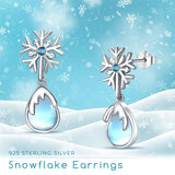 Sterling Silver Snow Moonstone Stud Earrings
