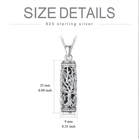 Sterling Silver Tree of Life Urn Necklace for Ashes
