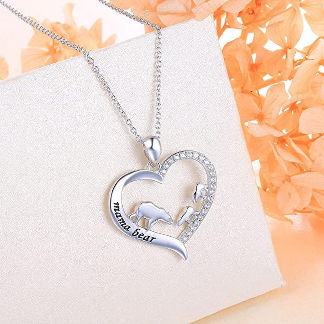 Sterling Silver Zirconia Mum Pendant in Heart – Shiels Jewellers